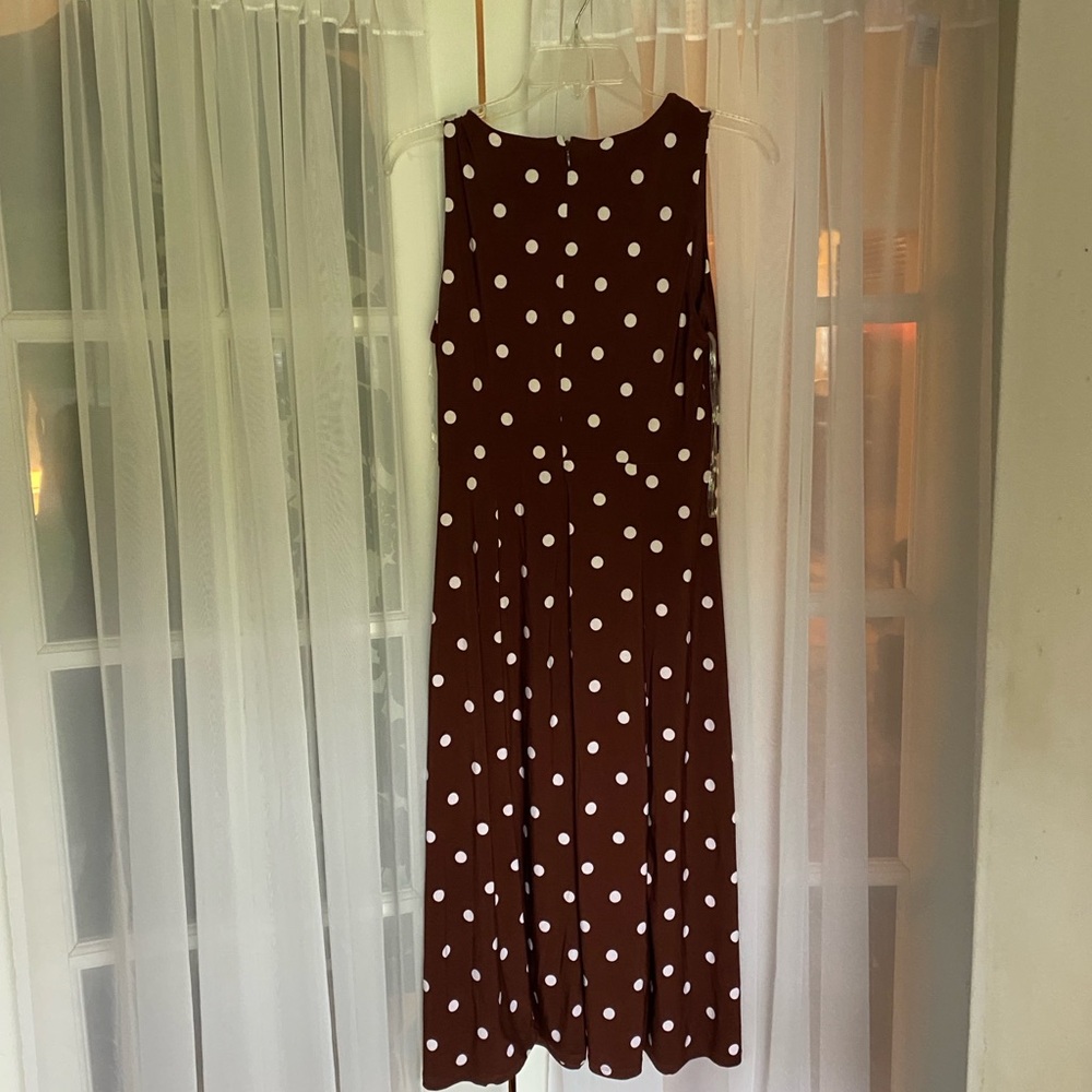 Anne Klein  Brown and White Midi A-Line Dress for a Night Out Size: 4 Never Worn